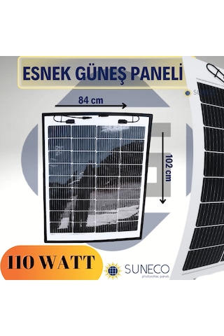 110 Watt Yarı Esnek Güneş Paneli Half Cut Monokristal Solar Güneş