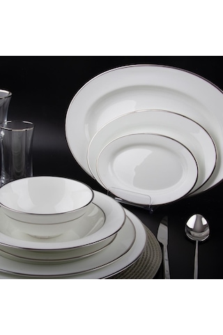 Evaliza Classic Platin 60 Parça 12 Kişilik Yemek Takımı