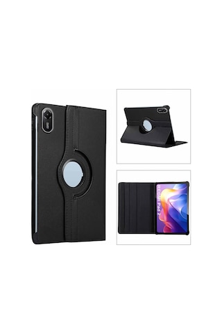 Xiaomi Redmi Pad 2 11 Inç 2025 Uyumlu Tablet Kılıf 360 Derece Koruma Standlı Kapaklı Dönen Pu Deri Kapak