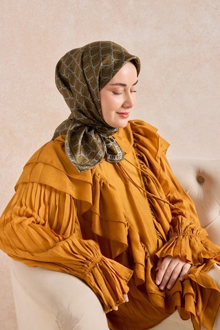 Silk Home Twill İpek Eşarp Zincir Haki Çok Renkli 15906234