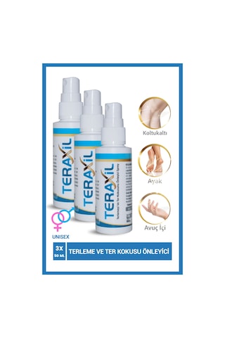 Teraxil Terleme ve Ter Kokusu Önleyici Sprey 3 x 50 ML