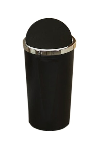 Primanova Lenox Plastik Döner Kapaklı Çöp Kovası 35 LT Siyah