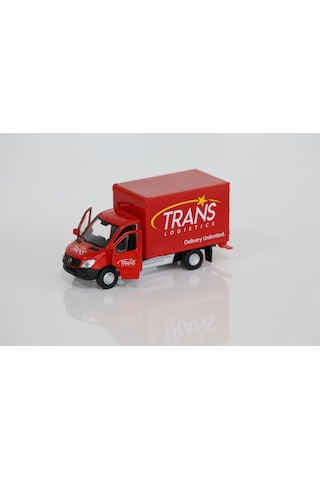 Welly 1:36 Ölçek Çek Bırak Mercedes Sprinter Kargo Aracı Kırmızı