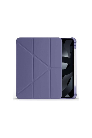 Apple Uyumlu iPad Air 10 9'' 2022 2020 Üçgen Katlanabilir Kalem Şarj Bölmeli Standlı Kılıf Kapaklı