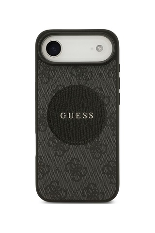 Apple Uyumlu iPhone 17 Air Kılıf Guess Lisanslı M-safeli Yazı Logolu Circle Classic Kapak Siyah Siyah