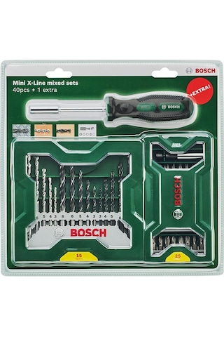 Bosch X-Line 15 Delme & 25 Parça Vidalama Ucu Seti + Tornavida – 2607017655