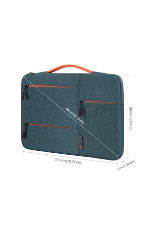 Reedark 15 İnç İş Portföyü Su Geçirmez Polyester Dizüstü Bilgisayar Çantası Lacivert Pu Kollü Taşınım Kolaylığı Lacivert