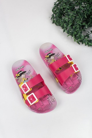 Kız Çocuk Prenses Temalı Terlik-5702-pembe Pembe