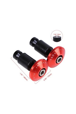 2 Adet Motosiklet Aksesuarları Gidon Kapağı Uç Tapaları - Kırmızı