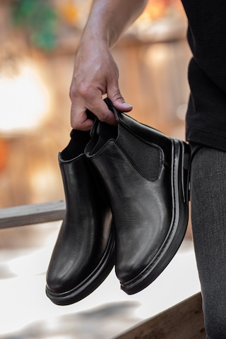 Garantili D1900 Günlük Ortopedik Soğuk Geçirmez Erkek Bot Siyah