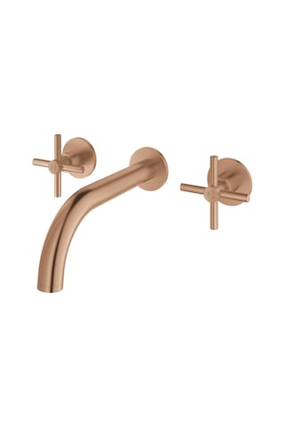 Grohe Atrio 20661DL0 Sıva Üstü Grubu 3 Delikli Duvardan Ankastre Lavabo Bataryası Fırçalı Bakır