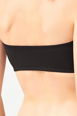Siyah Straplez Crop Top Büstiyer Siyah
