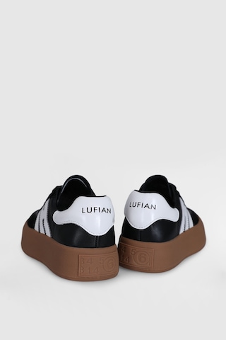Lufian Siyah Hakiki Deri Bağcıklı Unisex Spor Ayakkabı Mira G Siyah