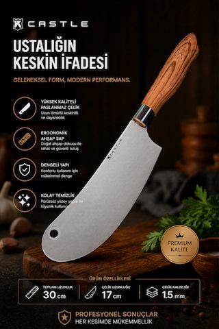 Brown Serisi 4 Lü Mutfak Bıçağı Et Ekmek Sebze Mutfak Şef Bıçak Seti Lzl-5876 Kahverengi
