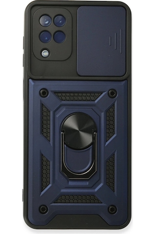 Nihcase Samsung Uyumlu Galaxy M32 Kılıf Magnetik Standlı Kamera Korumalı Slide Sürgülü Cover Kapak