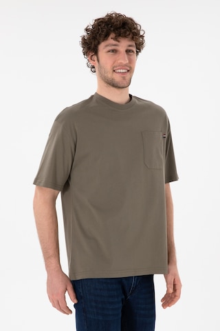 U.S. Polo Assn. Erkek Comfort Fit Bisiklet Yaka Vizon Tişört 50305990-VR052
