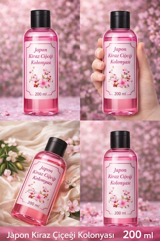 Japon Kiraz Çiçeği Kolonyası 200 Ml Ferahlatıcı Sakura Kokusu, Uzun Süre Kalıcı, Günlük Kullanıma Uygun