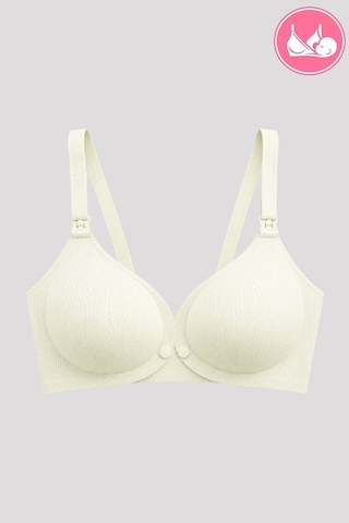 Cottonill Seamless Bra - Mavelle Krem Lazer Kesim Klipsli Ve Çıtçıtlı Önü Açılabilir Emzirme Sütyeni