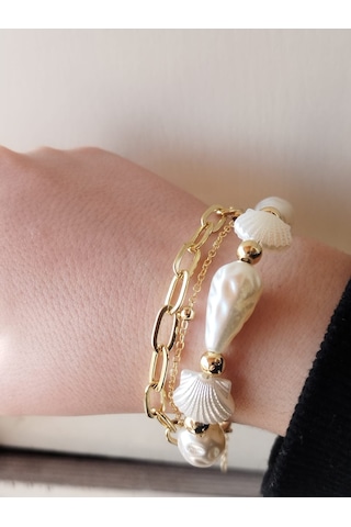 Sedef Taşlı Çoklu Bileklik Seti Heiyelik Aksesuar Çok Renkli