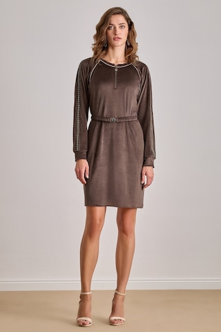 Diz Üstü Kahverengi Kadife Elbise Kahverengi