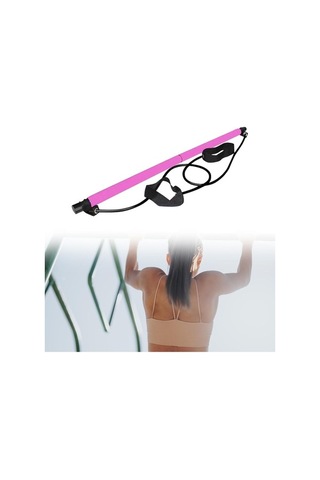 Ganzhoushop Suntek Pilates Pembe Fitness Çubuğu Bölüm Bar 2 Li Set Pembe