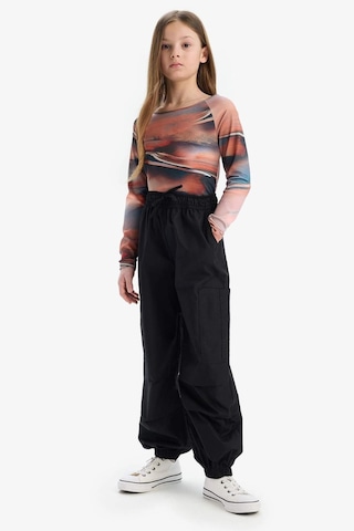 DeFacto Kız Çocuk Slim Fit Dar Kesim Kaçık Yaka Uzun Kollu Tişört D9268A825SPBG387 Bej