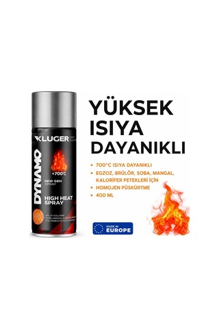 Kluger Dynamo 700 Derece Isıya Dayanıklı Sprey Boya Siyah 400 Ml Diğer