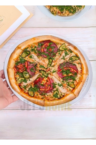 2li Set Pizza Tepsisi Alüminyum Pizza Teli Lahmacun Tepsisi 33 Cm Gri