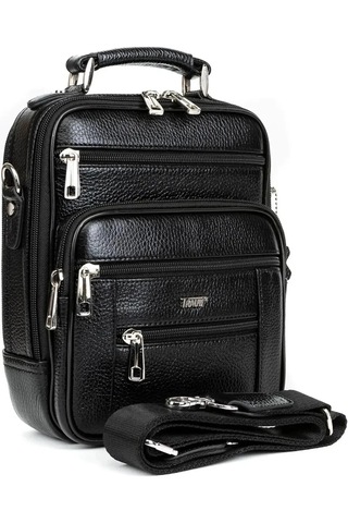 El Ve Omuz Çantası Tabanca Bölmeli Askılı Siyah Deri