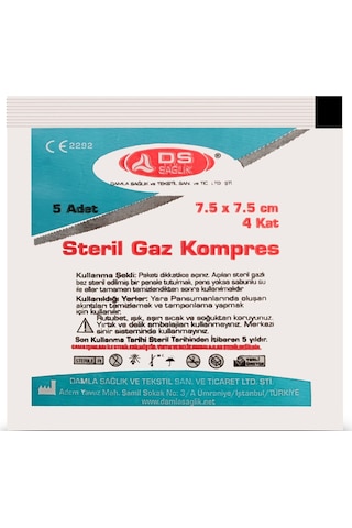 DS STERİL GAZ KOMPRES 7.5 x7.5 cm 100 ADET