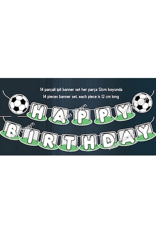 34 Parça Futbol Taraftar Konsept Futbolcu Dev Set Doğum Günü Süsü Banner Pasta Kürdanı Cupcake Kürdanı +0