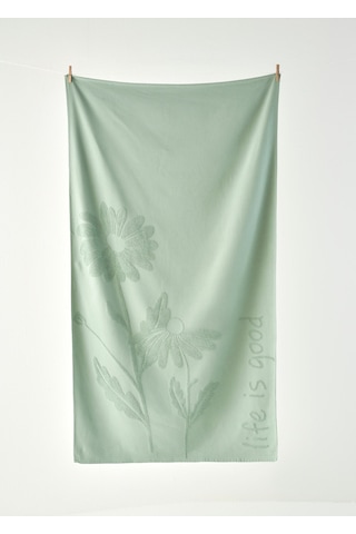 Bella Maison Daisy Jakarlı Plaj Havlusu Yeşil 90x160 Cm Yeşil