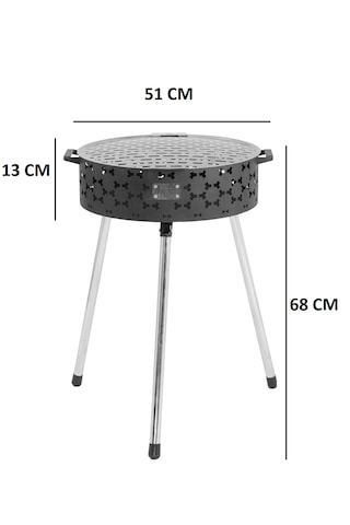 İksa Katlanabilir Mangal Büyük Gri - Siyah