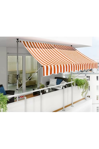Evinizin_Atolyesi Teleskopik Tente Turuncu-Beyaz 300X150 Cm