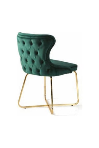 Bera Gold Ayak Safir Sandalye Yeşil