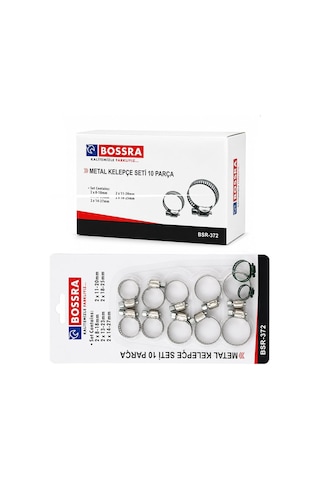 Bossra Bsr-372 Metal Hortum Kelepçesi Set 10 Adet - 12'li Paket