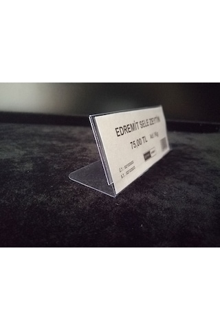 10 Adet Pvc Şeffaf Etiketlik 10x4 Cm Ayaklı Kart Tutucu İsimlik