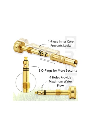 65043-amz Twist Metal Süpürme Başlığı 2'li Paket Seti, Altın