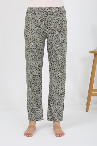 Akbeniz Kadın Penye Desenli Tek Alt Pijama 27533 Haki
