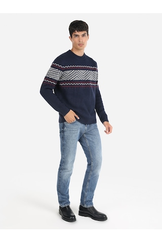 Colins Regular Fit Bisiklet Yaka Lacivert Erkek Kazak Cl1066407 Lacivert