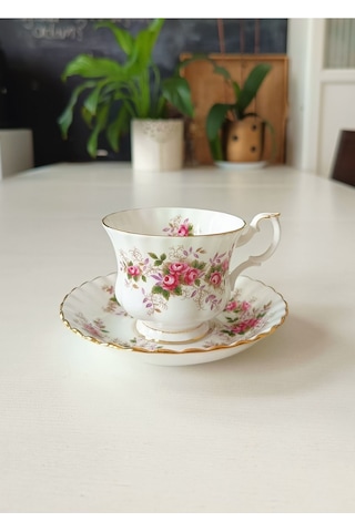 Bone China England Lavender Rose Antıque Tea Cup & Saucer 160 Ml Lavanta