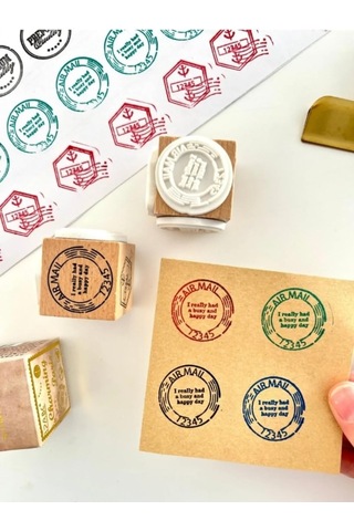 Charming Paris 3 Farklı Posta Ve Premium Damga Desenli Ahşap Küp Mühür/kaşe/kitap Mührü/stamp/seal Diğer