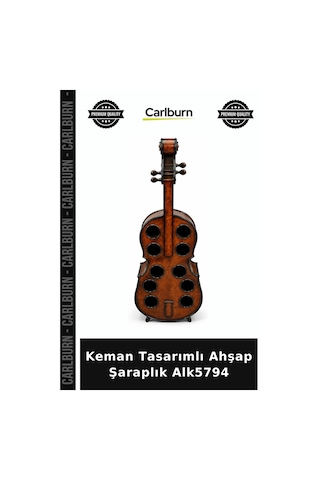 Özel Üretim Dekoratif Mutfak Hediye Şarap Standı Keman Tasarımlı Ahşap Şaraplık Alk5794