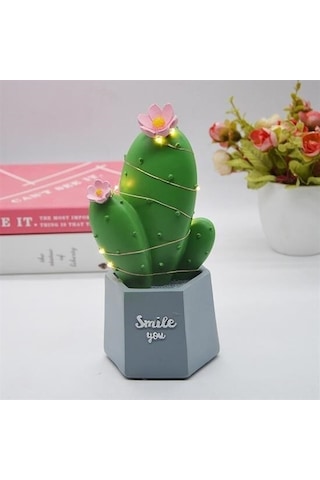 Buffer Led Işıklı Kaktüs Biblo Ev Dekorasyon Ve Hediyelik Eşya Led Aydınlatma Çok Renkli