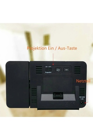 Youtek Siyah Odalar İçin Dijital Projeksiyon Alarm Saati - 180 Projeksiyon, Usb Şarj, Led Ekran, İki Alarm Ve Uyku Fonksiyonu