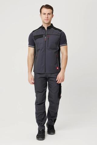 Yazlık İş Yeleği Polyester Gabardin Allium Outdoor Yelek Hafif Nefes Alabilir Fonksiyonel Cepli K.gri-siyah