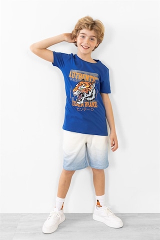 Brz Kıds Brz Kids Kaplan Baskılı Erkek Çocuk Kısa Kollu T-shirt-mavi Mavi