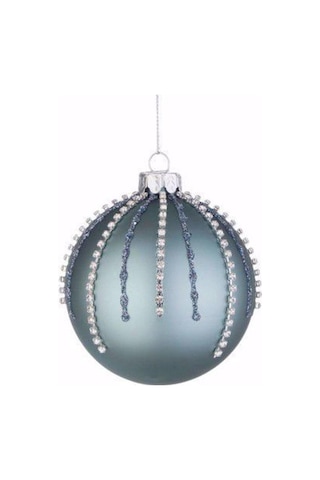 Yılbaşı Topu Cam Boncuklu 8cm