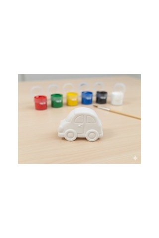 Taş Tozu Boyama Seti- Mini Taşıtlar - 4'lü Set + 6 Ana Renk Boya+