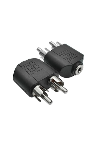 2 RCA Erkek to 3.5 mm Aux Stereo Dişi Ses Ayırıcı Adaptör